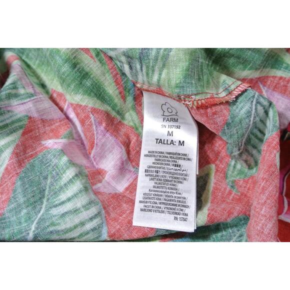 NWT, Farm Rio Red Dream Garden Lenzing Ecovez Euroflax Maxi Dress Size M #MD1075 - Picture 11 of 12